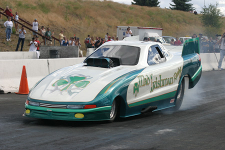 Funny Car burnout at the 2004 AHRA World Finals