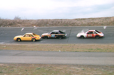 Stock car racing action
